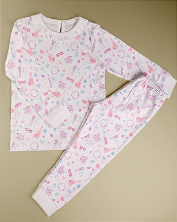 Pijama Blusa e Calça ML - Rockstar Menina