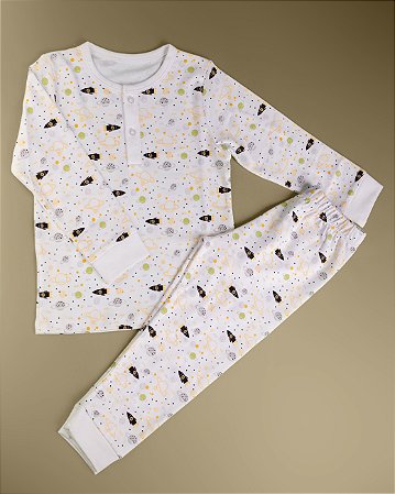 Pijama Blusa e Calça ML - Foguetes