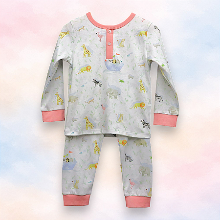 Pijama Blusa e Calça ML - Safari Menina