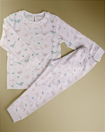 Pijama Blusa e Calça ML - Baleias Menina