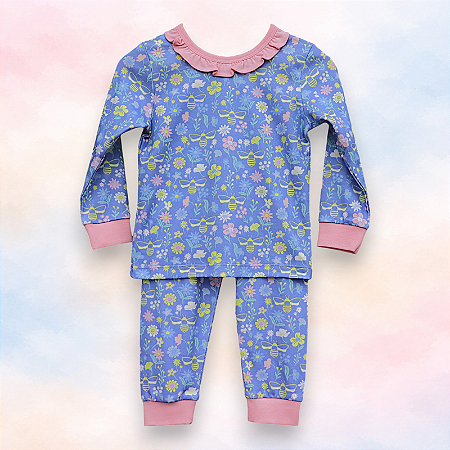 Pijama Blusa e Calça ML - Abelha Amarela
