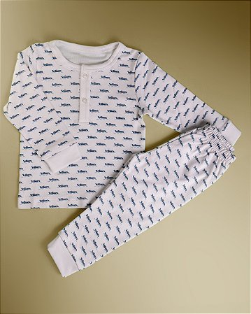 Pijama Blusa e Calça ML Menino - Carrinho Azul