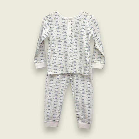 Pijama Blusa e Calça ML Menino - Coelho e Ovo Azul