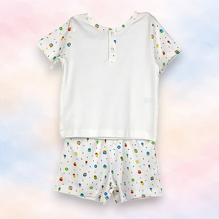 Pijama Blusa e Shorts MC - Cupcake Colorido Menino
