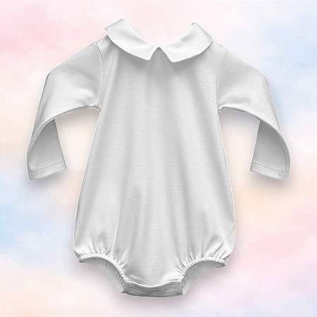 Body Com Gola Menino ML - Branco Liso