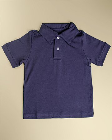 Camisa Polo MC - Azul Marinho Liso