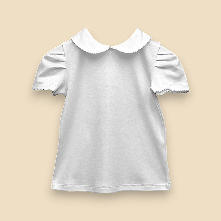 Camiseta Menina MC - Branco Liso