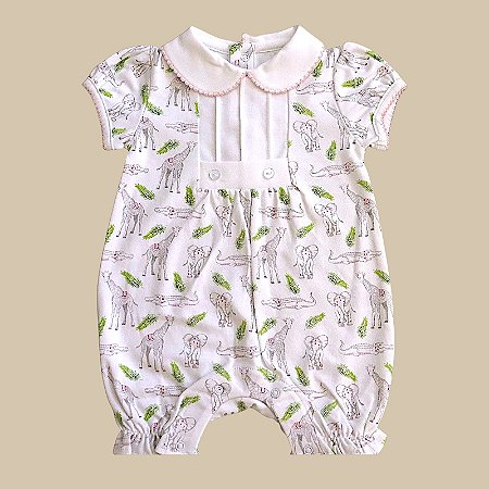 Macaquinho Botão - Safari Selvagem Menina