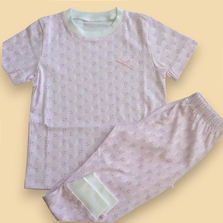 Pijama Blusa e Calça MC - Lua Rosa Minguante
