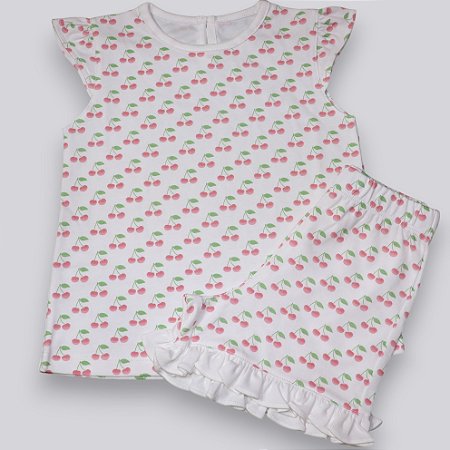 Pijama Camiseta e Shorts MC - Cereja