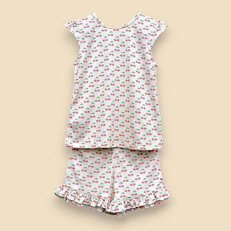 Pijama Camiseta e Shorts MC - Cereja