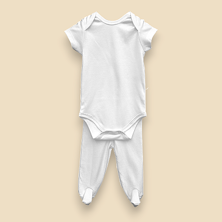 Pijama Body e Calça MC - Branco Liso