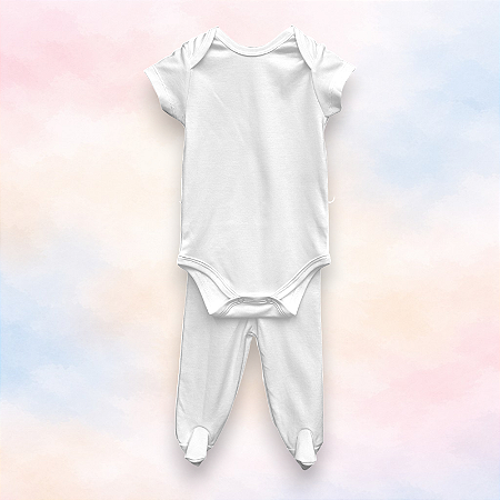 Pijama Body e Calça MC - Branco Liso