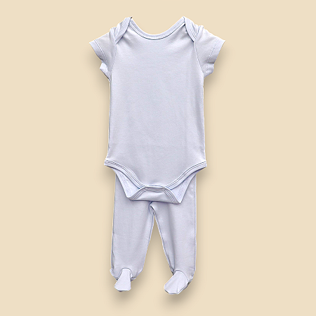 Pijama Body e Calça MC - Celeste Liso