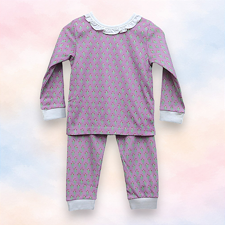 Pijama Blusa e Calça ML Menina - Cacto Rosa