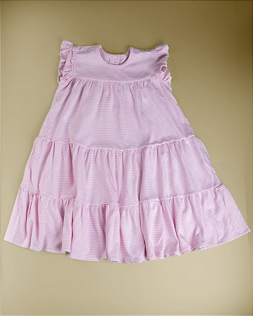 Vestido Listrado Rosa