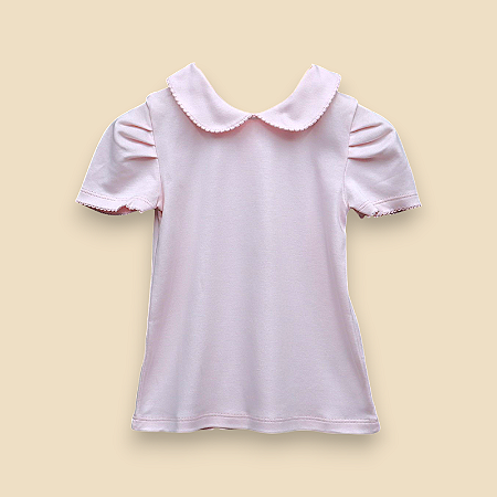 Camiseta Menina MC - Rosa Liso