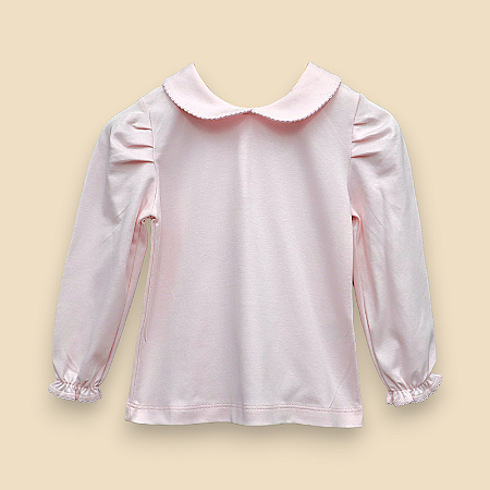 Camiseta Menina ML - Rosa Liso