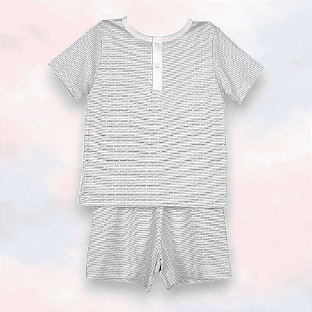 Pijama Blusa e Shorts Pechera MC - Traço e Ponto Azul