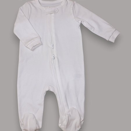 Macacão Zíper Duplo - Branco Liso
