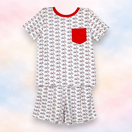 Pijama Blusa e Shorts MC - Bicicletas com Bolso
