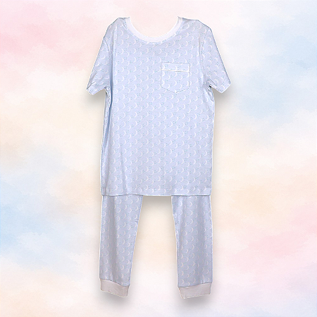 Pijama Blusa e Calça MC - Lua Celeste Minguante com Bolso