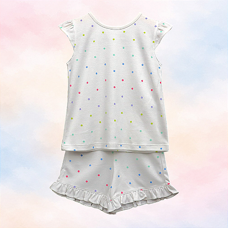Pijama Camiseta e Shorts MC - Poá