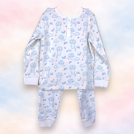 Pijama Flanelado Blusa e Calça ML - Leão Azul Menino