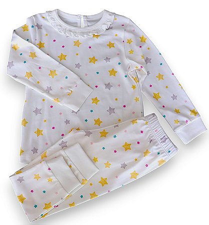 Pijama Blusa e Calça ML - Estrelinhas Menina