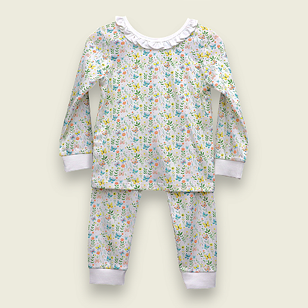 Pijama Blusa e Calça ML - Borboleta Florida