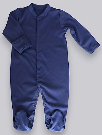 Macacão Broche Picueta Azul Marinho Liso