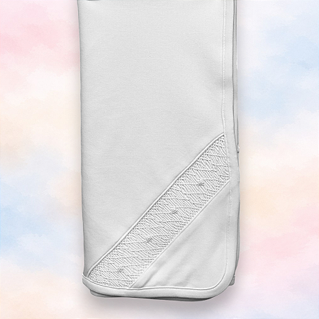 Manta Smock Bordado Branco Menina