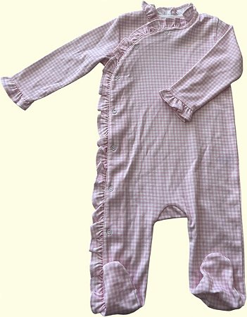 Macacão Viés Xadrez Rosa