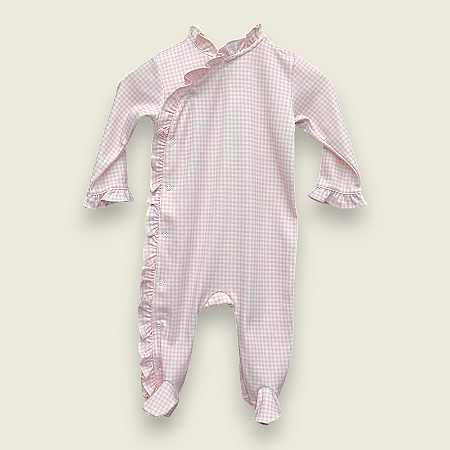 Macacão Viés Xadrez Rosa