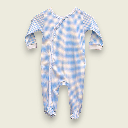 Macacão Viés Xadrez Azul