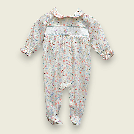 Macacão Smock Buquê de Flores - Flores Coloridas