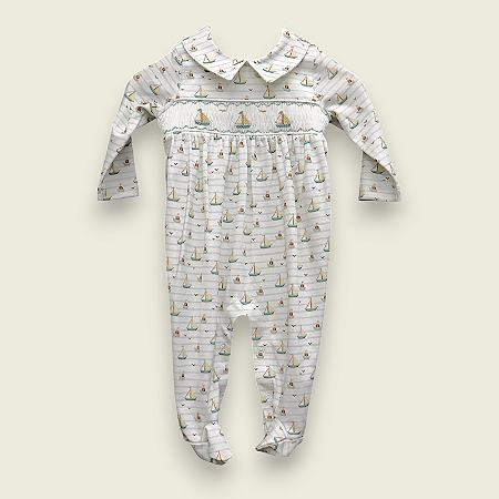 Macacão Smock Barco e Gaivota - Barco e Gaivota