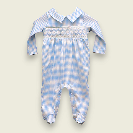 Macacão Smock Prisma Azul - Xadrez Azul