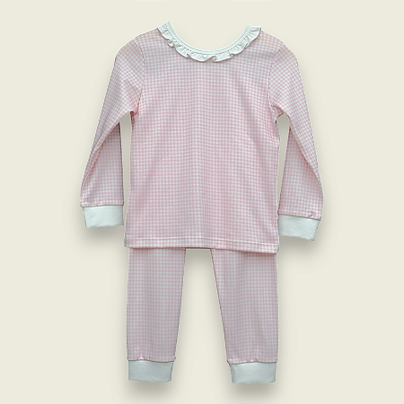 Pijama Blusa e Calça ML - Xadrez Rosa