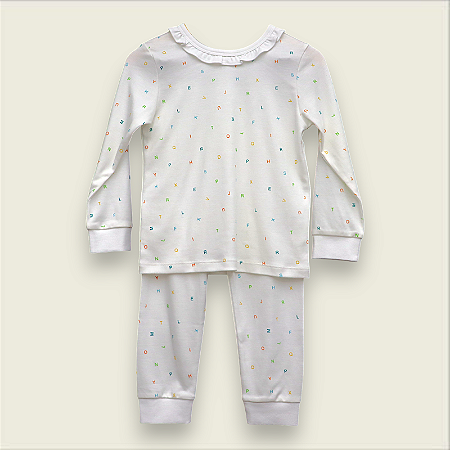 Pijama Blusa e Calça ML - Letras Coloridas Menina