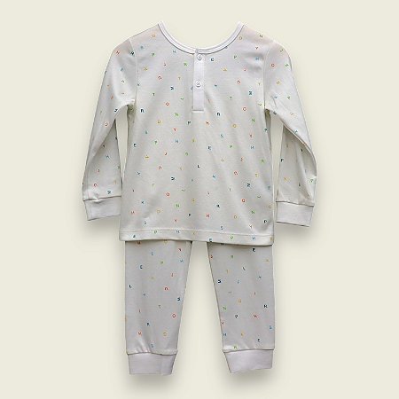 Pijama Blusa e Calça ML - Letras Coloridas Menino