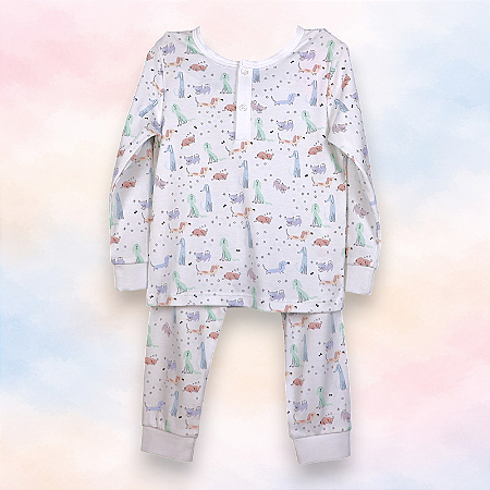 Pijama Blusa e Calça ML - Cachorrinhos Coloridos Menino