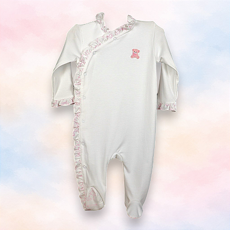 Macacão Viés Ursinho Rosa - Brinquedos da infância Menina