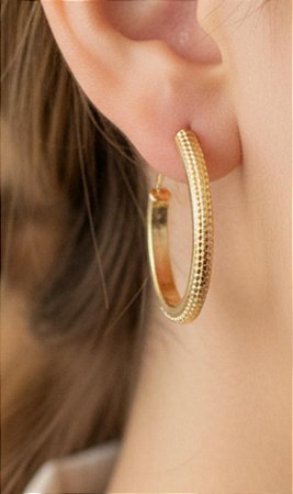 Brincos Argola Gota Diamantada 3,5cm Folheados 33215