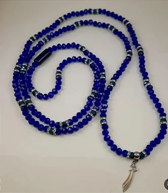 Guia em Cristal de Vidro (65 cm) - Ogum  - Umbanda - Candomblé - Quimbanda