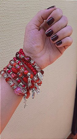 Pulseira de 7 Volta para Pomba Gira Vermelha