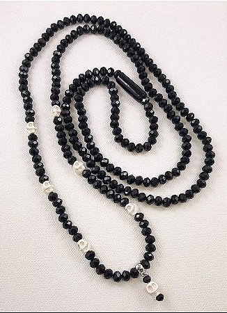 Guia Exu Caveira em Cristal Petro e Pedra Natural para Umbanda/Candomblé