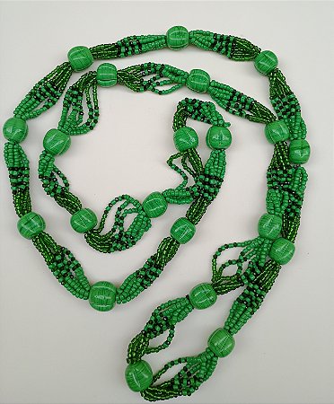 Brajá com 7 fios, 21 gomos e 21 Firmas para Oxóssi Verde Umbanda Candomblé (Umbanda Sagrada)