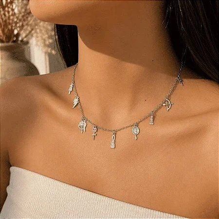 Choker Orixás Aço Inox Feminina Ajustável Colar Umbanda Candomblé Antialérgico não escurece