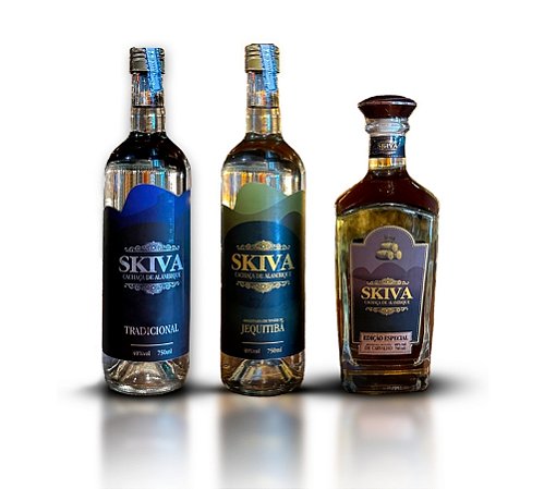 Combo Skiva - Cachaça Tradicional + Jequitibá + Carvalho - 750ml cada